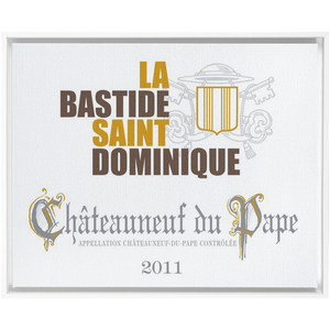 Winery Themed Artwork - La Bastide Saint Dominique Chateauneuf du Pape Wine Label Floating Frame Canvas