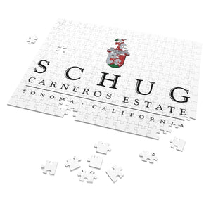 Wine Label Themed Jigsaw Puzzles - Schug Carneros Estate Label Print on 252 or 500 Pieces Puzzle - Made in America