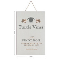 Load image into Gallery viewer, Wine Label Themed Wall Decor - Turtle Vines Wine  Label Print on Wooden Plaque 8&quot; x 12&quot; Made in the USA