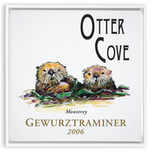 Load image into Gallery viewer, Wine Label Themed Artwork - Otter Cove Gewurztraminer 2006 Label Square Floating Frame