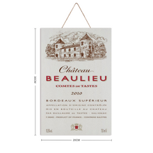 Load image into Gallery viewer, Wine Label Themed Wall Decor - Chateau Beaulieu Label Print on Wooden Plaque 8&quot; x 12&quot; Made in the USA