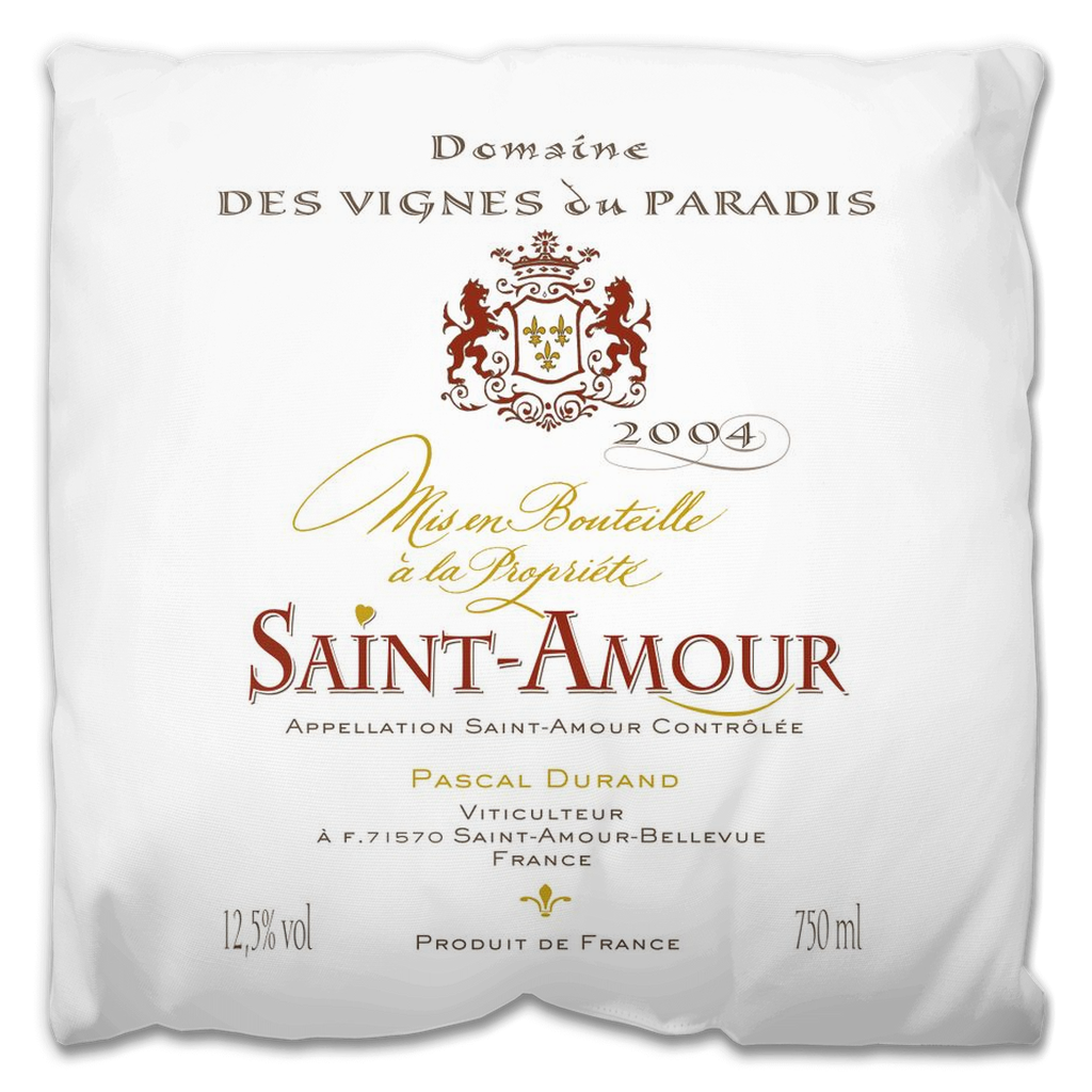 Indoor Outdoor Pillows Saint Amour Wine Label Print