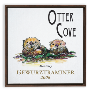 Wine Label Themed Artwork - Otter Cove Gewurztraminer 2006 Label Square Floating Frame