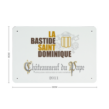 Load image into Gallery viewer, Winery Themed Decor - La Bastide Chateauneuf du Pape Wine Label Print on Metal Plate 8&quot; x 12&quot; Made in the USA
