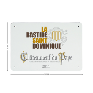 Winery Themed Decor - La Bastide Chateauneuf du Pape Wine Label Print on Metal Plate 8" x 12" Made in the USA