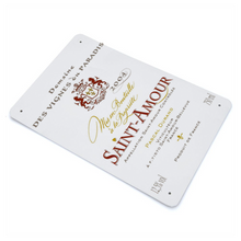 Load image into Gallery viewer, Wine Label Themed Decor - Saint Amour Label Print on Metal Plate 8&quot; x 12&quot; Made in the USA