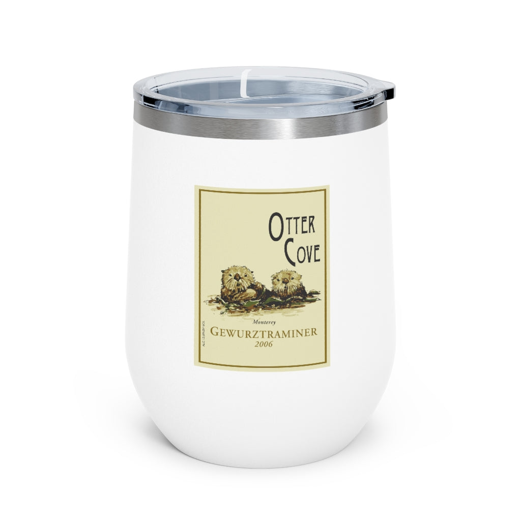 Wine Themed Drinkware - Otter Cove Wine Label on 12oz Insulated Wine Tumbler