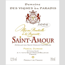 Load image into Gallery viewer, Wine Label Themed Wall Decor - Saint Amour Wine Label Acrylic Print Ready To Hang