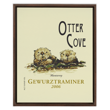 Load image into Gallery viewer, Wine Label Themed Artwork - Otter Cove Label Framed Stretched Canvas