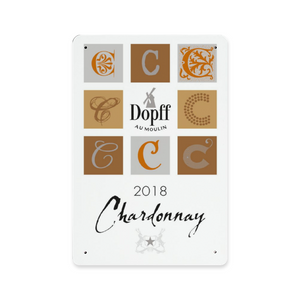 Wine Label Wall Art - Chardonnay D'Alsace - Dopff au Moulin wine Label Print on Metal Plate 8" x 12" Made in the USA