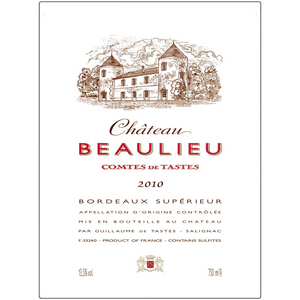 Winery Gifts - Wine Room Decor - Chateau Beaulieu Wine Label Printed on Eco-Friendly Recycled Aluminum 6 sizes available