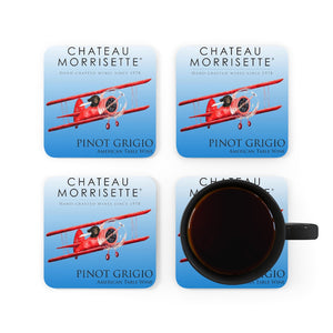 Wine Club Gifts - Chateau Morrisette Pinot Grigio Corkwood Coaster Set of 4