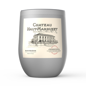 Insulated Wine Tumbler - Wine Label Themed Gifts - Chateau Haut-Marbuzet bottle Label Stemless Wine Tumblers