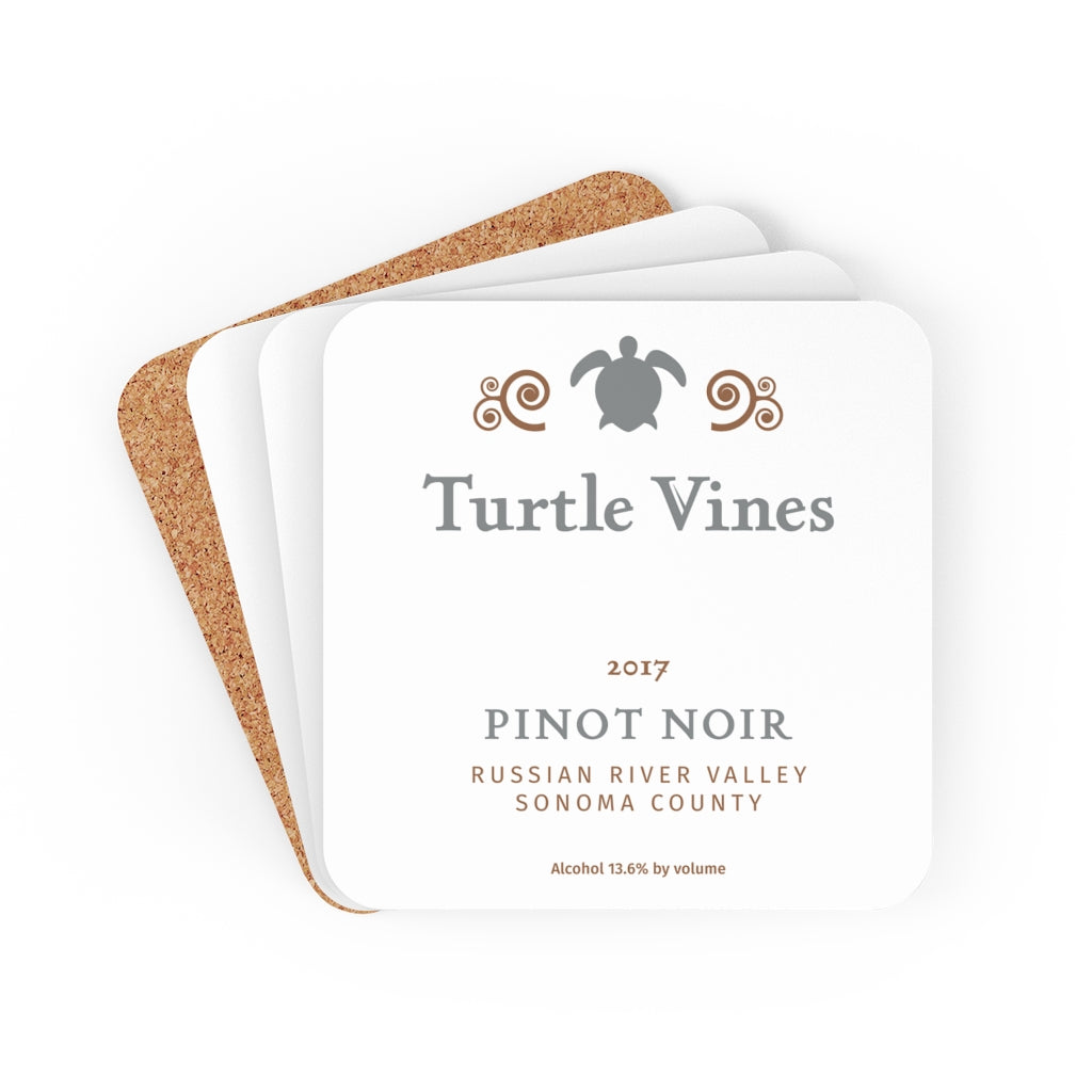 Wine Label Themed Gifts - Turtle Vines Wine Label Coasters - Set of 4